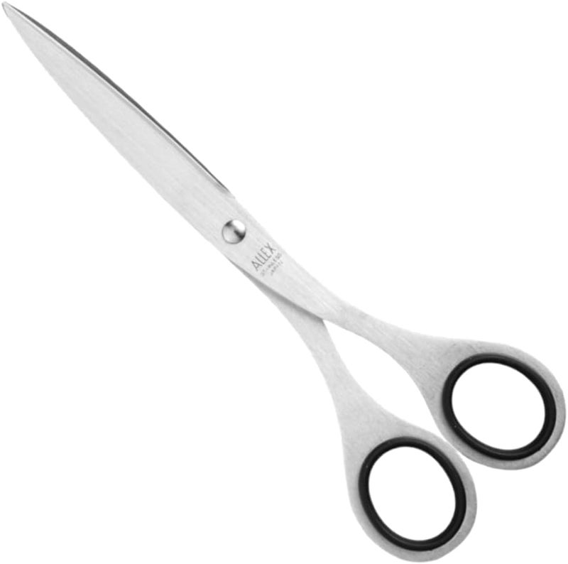 ALLEX\アレックス Japanese Office Scissors for Desk, Large 7.2" All Purpose Scissors, Made in JAPAN, All Metal Sharp Japanese Stainless Steel Blade with Non-Slip Soft Ring, Black - Image 1